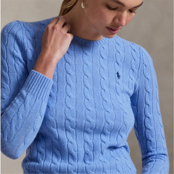Polo Ralph Lauren Cable Wool Cashmere Sweater, Litchfield Blue